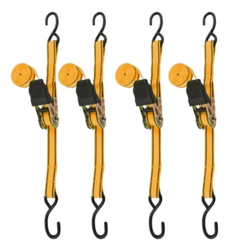Cinta Catraca Tolsen 25mmx5m Poliéster 225-450dan 4 Unidades Naranja Con Negro