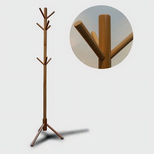 Perchero De Pie En Madera Natural