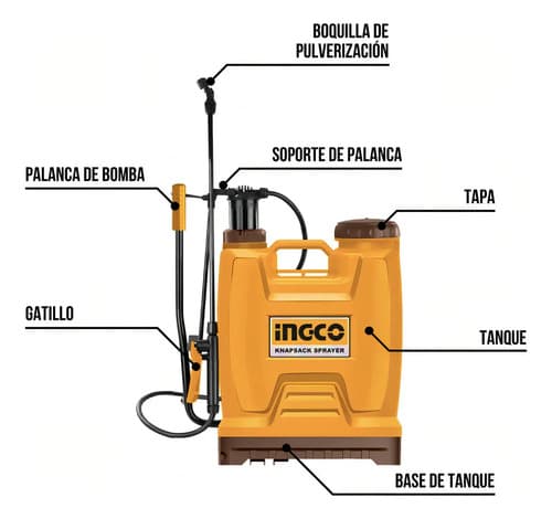 Pulverizador Fumigador 20lt Ingco Hspp42002