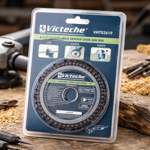 Disco De Sierra De Cadena Para Amoladora 115mm Victeche Gris Oscuro