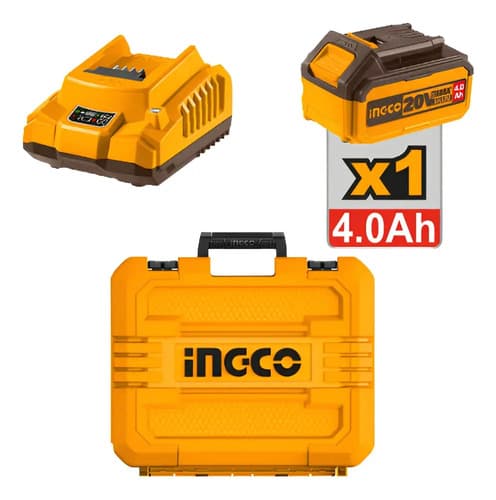 Lijadora Orbital A Bat 20v P20s C/bat + Car + 5 Lijas Ingco Naranja Claro 220