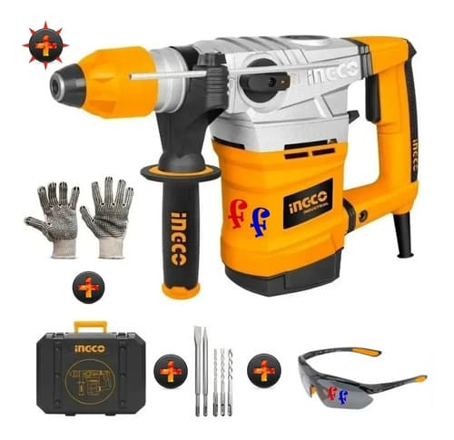 Ff Rotomartillo Ingco Rh18008 Sds Plus 1800w 7jou Industrial Color Amarillo Frecuencia 50 Hz/60 Hz