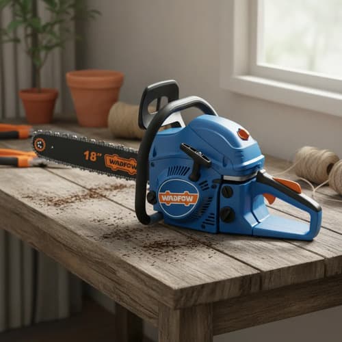 Motosierra Nafta 18 Pulgadas, 1.8kw, 46cc, Wadfow, Wgc1552 Azul