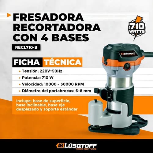 Fresadora Lüsqtoff Recl710-8 710w