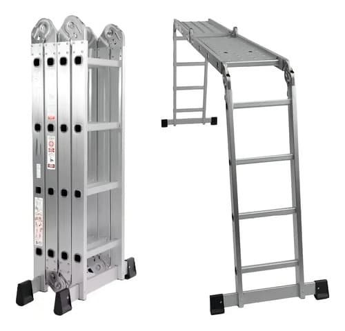 Escalera Aluminio Articulada 4x4 Multifunción Con Plataforma