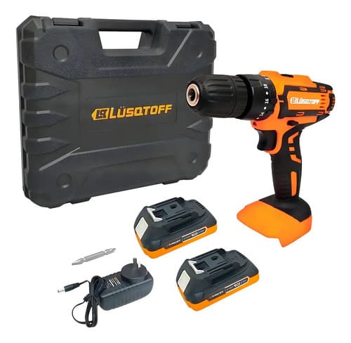 Taladro Percutor Atornillador Inalámbrico De 10mm Lüsqtoff Color Naranja