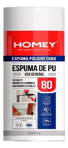 Espuma Poliuretano 80 750ml Homey Uso Gral