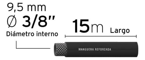 Manguera Para Alta Presión, 15 Mts, 3/8'', Truper 19017