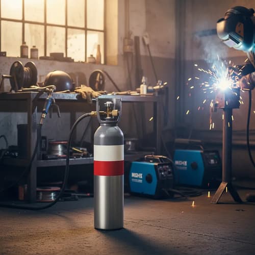 Cilindro Tubo De Gas Para Soldar 1.5 Mts, Mig/tig. Cargados Plateado