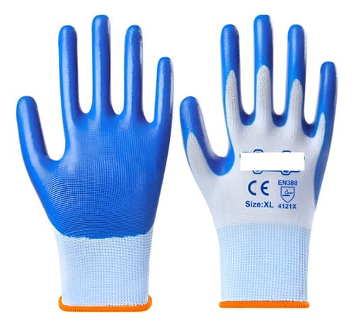Guantes De Nitrilo Xl Recubierto Calibre 13 Wadfow Wgv2801 Azul