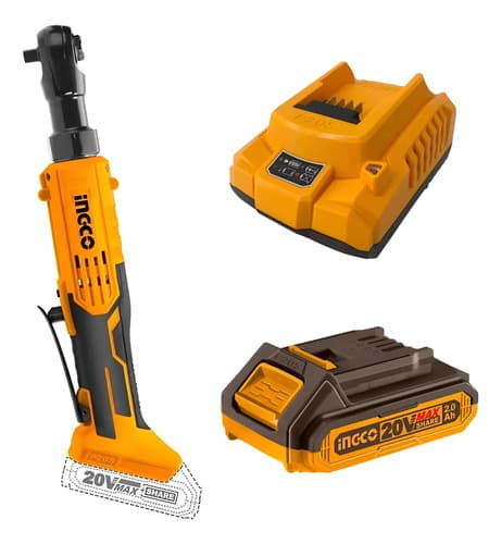 Llave De Trinquete 3/8 + 1 Bate 2,0ah + 1 Carg 20v Ingco Naranja