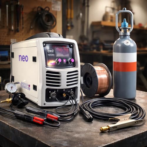 Soldadora Neo Combinada Mig Tig Mma 220a Con Tubo Gris