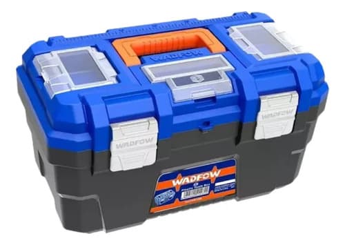 Caja Herramientas 19 Broches Metal Bandeja Wadfow Wtb3319 Color Azul Y Negro Azul/negro