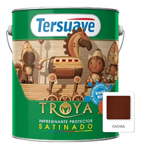 Tersuave Impregnante Protector Maderas Troya X 4 Lts - Mix Acabado Brillante Color Caoba