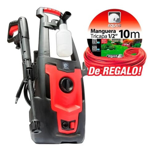 Hidrolavadora Hogar Equus 100bar Dispensador Jabón Incluido Color Rojo