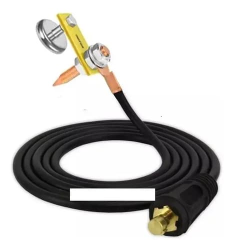 Cable De Masa Tierra Imán Soldadora Inverter 3m Borne 9mm Negro