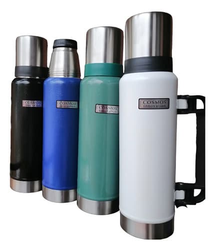 Termos Cosmos, 1200ml, Verde, Azul, Negro Y Blancos Plateado