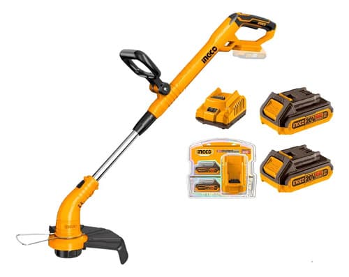 Bordeadora Con 2 Baterias 20v 2ah + 1 Cargador Ingco Oferta Naranja Claro
