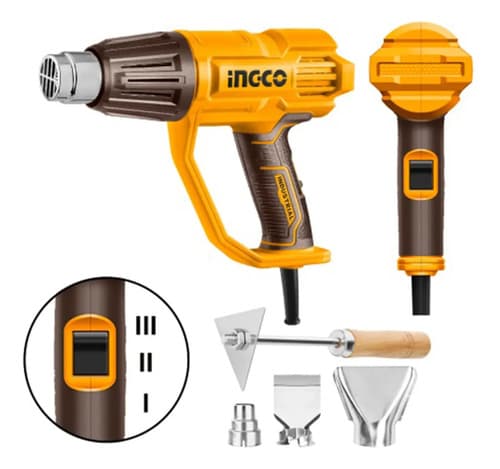Pistola De Calor 2000w Hg200078 Ingco Color Naranja Claro Amarillo