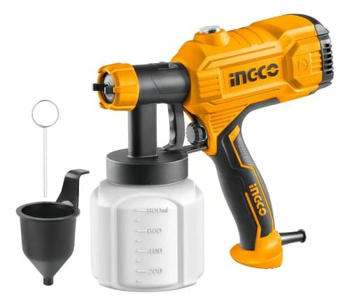 Pistola De Pintar Eléctrica 450w Ingco No Requier Compresora Amarillo