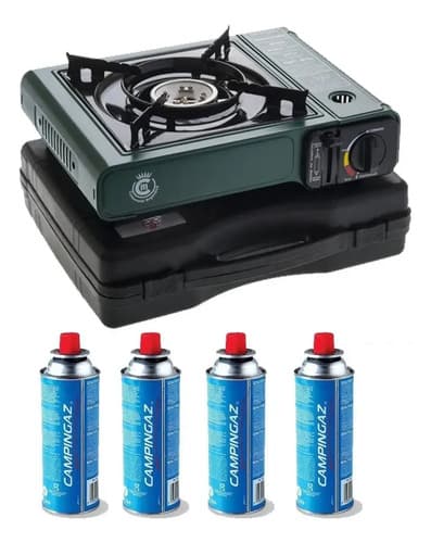 Anafe Cocina Portatil Camping + 4 Cartuchos