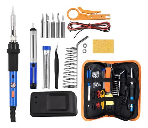Kit Estaño Soldador 60w Temperatura Ajustabable Azul