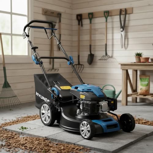 Cortadora De Césped Nafta 20 5.5 Hp Con Recogedor Hyundai Azul Acero