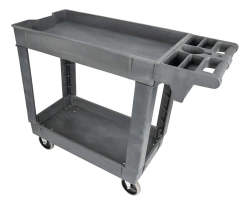 Carro De Servicio De Plástico 2 Bandejas Equus Gris Oscuro