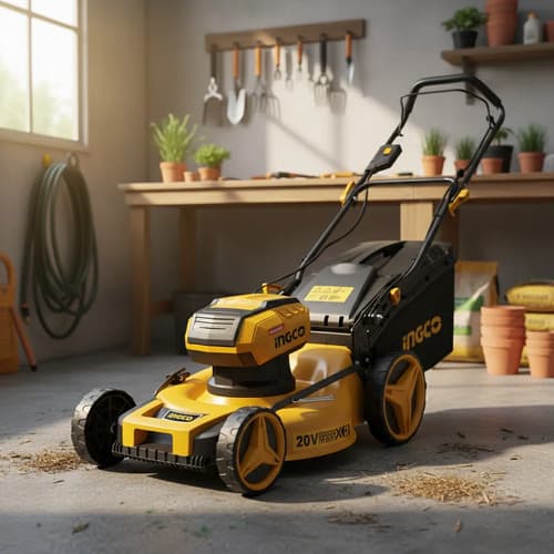 Corta Cesped 20v 20 PuLG P20s C 2 Bat 5ah Y Cargador Ingco Amarillo