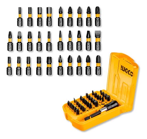 Juego De 30 Brocas Impact Bits De Ingco Con Funda