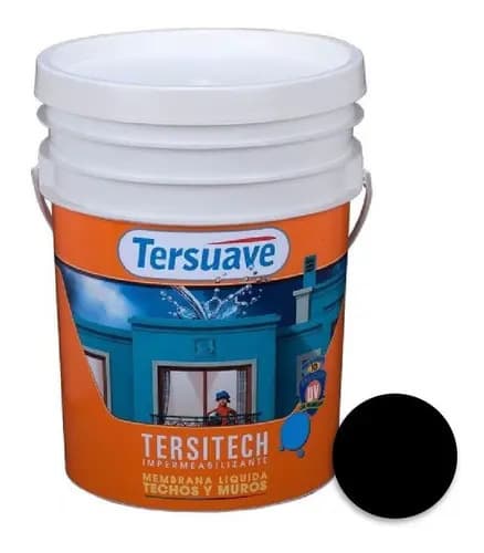 Protección Exterior Tersuave Tersitech Para Techos Color Negro Acabado Mate 20l 20kg