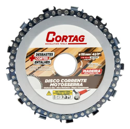 Disco Con Cadena Motosierra Para Madera 115mm - Cortag