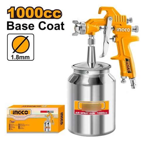 Pistola Pintar Tacho Bajo Base Coat 1000cc 1.8mm Ingco Amarillo