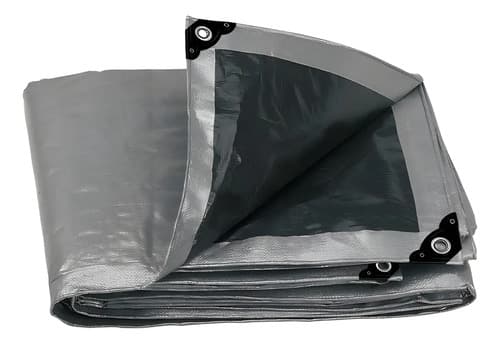 Lona Truper Lt-612 Uso Rudo Reforzada 6 X 12 M Gris Proteccion Uv