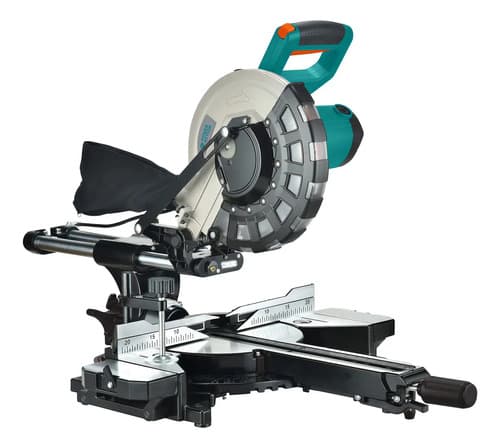 Sierra Ingletadora Power Action 2000w 255mm Cian Con Avance 220v Doble Velocidad 50 Hz