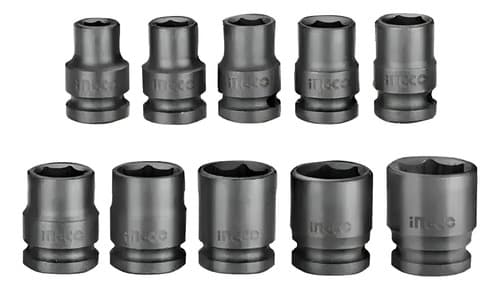 Set Dados Ingco 1/2 De Impacto 10 Dados Nro 10/24.hnt Negro