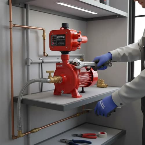 Bomba Centrifuga Equus 1hp + Press Control Aumento Presion Rojo Monofásica
