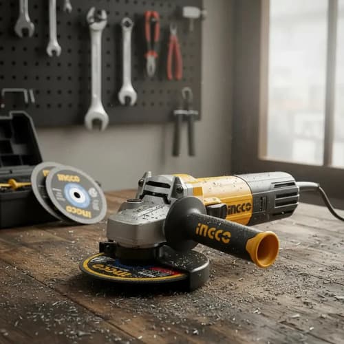 Amoladora Angular 125mm 1100w Ingco Ag110028 Naranja Claro 50/60