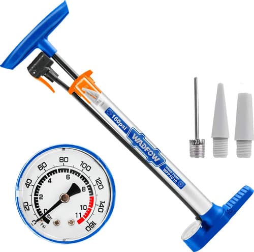 Inflador Manual Wadfow De 160 Psi Con Manómetro Para Pelotas Gris