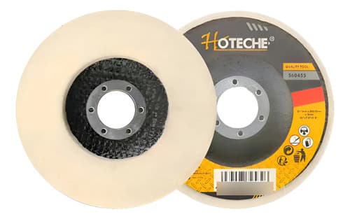 Disco Pulir Lana Fibra 115mm 4 1/2 PLG Pulidora Hoteche Blanco