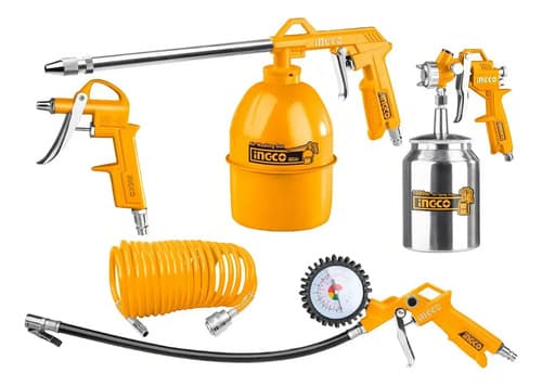 Kit 5 Piezas Ingco Compresor Tacho Metal Akt0051.1 - Smf Color Naranja Claro Fase Eléctrica Monofásica Frecuencia 50hz/60hz