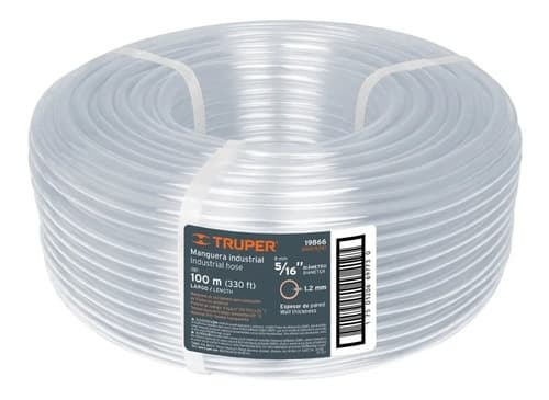 Manguera Industrial De Nivel 5/8 Rollo Por 100 Metros Truper Transparente