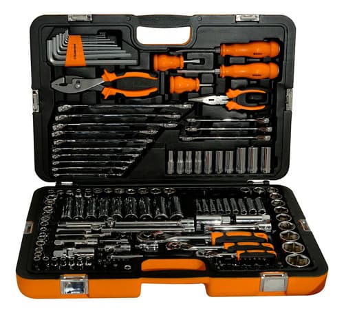 Juego Herramientas Lusqtoff 150pzs Racing Caja Set Tubos Color Naranja