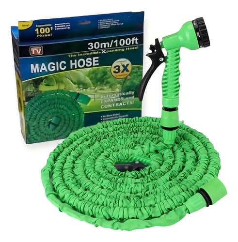 Magic Hose Manguera Retráctil Expandible 30 Mts Riego Color Verde