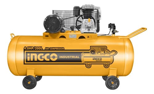 Compresor De Aire Ingco 4 Hp 200 Lts Industrial Ac402001 Ff Naranja Monofásica
