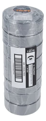 Paq 8 Pz Cinta Aislar 19 Mm X 9 Mt Gris Truper 13516 Amarillo