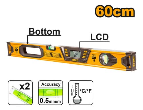 Nivel Digital (60cm) Ingco Hsl08060d Magnetico - Smf
