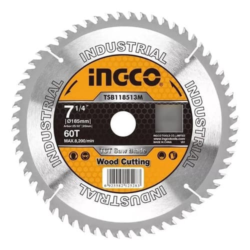 Disco Corte Madera 7¼ Sierra Circular Ingco 60 Dientes 20 Mm