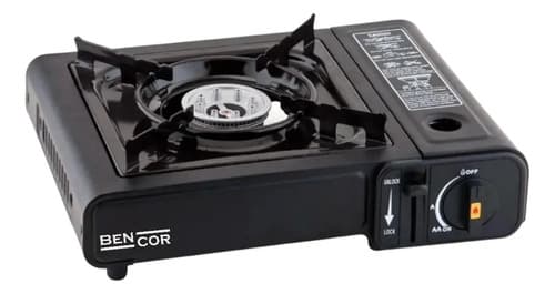 Anafe Portátil Bencor De 1 Hornalla A Gas Con Encendido Electrónico Negro