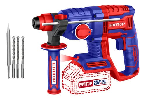 Rotomartillo A Bateria S/bat 20v Brushless Sds Plus Emtop 2j Rojo